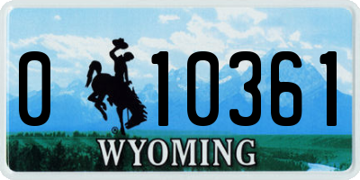 WY license plate 010361