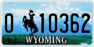 WY license plate 010362