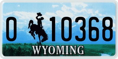 WY license plate 010368