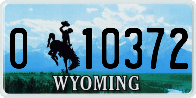 WY license plate 010372