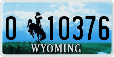 WY license plate 010376