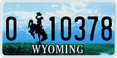 WY license plate 010378