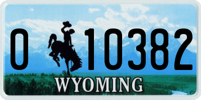 WY license plate 010382