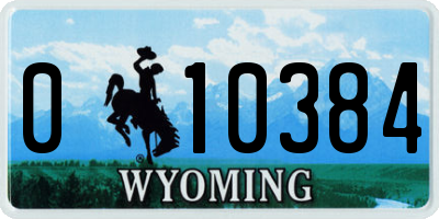 WY license plate 010384