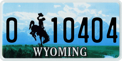 WY license plate 010404