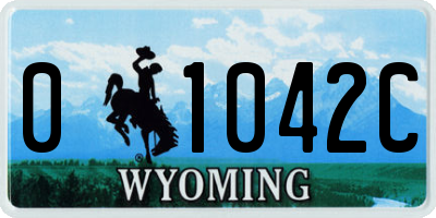 WY license plate 01042C