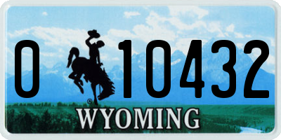 WY license plate 010432