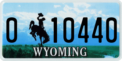 WY license plate 010440
