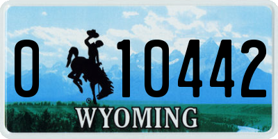 WY license plate 010442