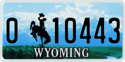 WY license plate 010443