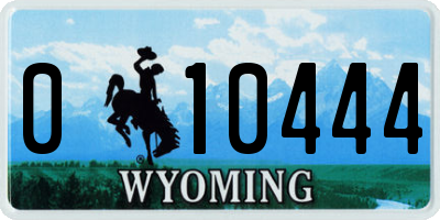 WY license plate 010444