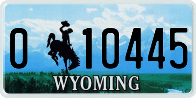 WY license plate 010445