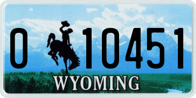 WY license plate 010451