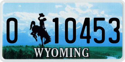 WY license plate 010453