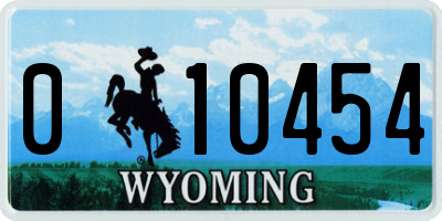 WY license plate 010454