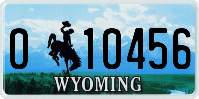 WY license plate 010456
