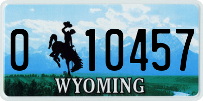 WY license plate 010457
