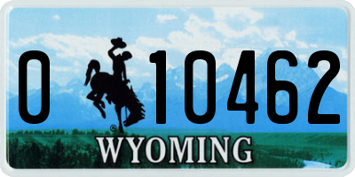 WY license plate 010462