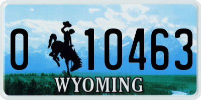 WY license plate 010463