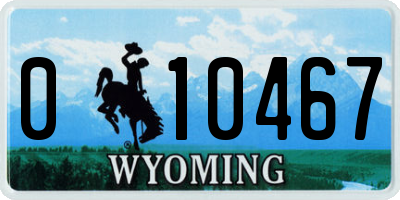 WY license plate 010467