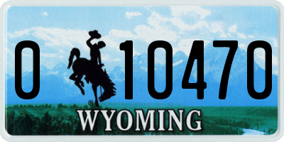 WY license plate 010470