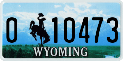 WY license plate 010473