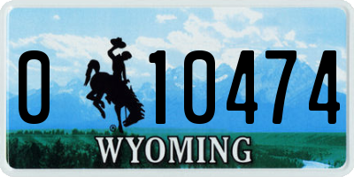 WY license plate 010474
