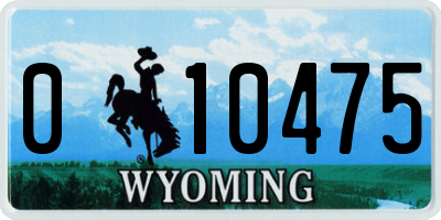 WY license plate 010475
