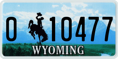 WY license plate 010477