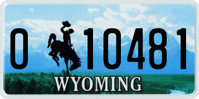 WY license plate 010481