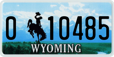 WY license plate 010485