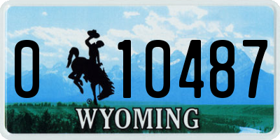 WY license plate 010487