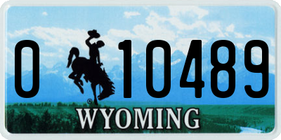 WY license plate 010489