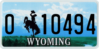 WY license plate 010494