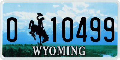 WY license plate 010499