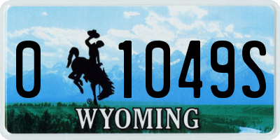 WY license plate 01049S