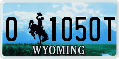WY license plate 01050T