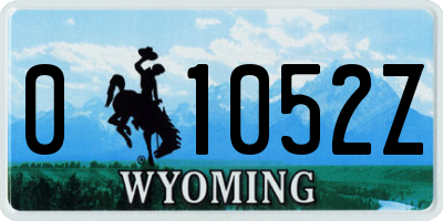 WY license plate 01052Z