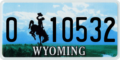 WY license plate 010532