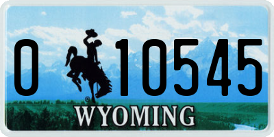 WY license plate 010545