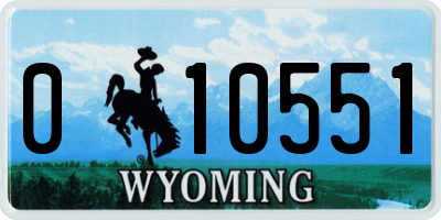 WY license plate 010551