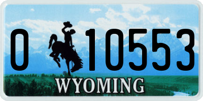 WY license plate 010553