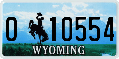 WY license plate 010554