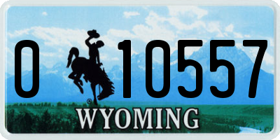 WY license plate 010557