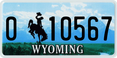 WY license plate 010567