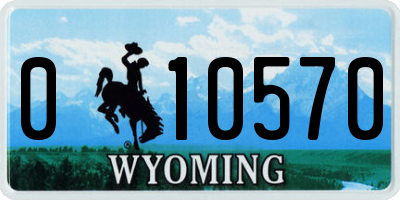 WY license plate 010570