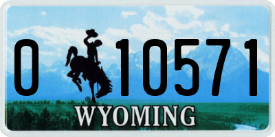 WY license plate 010571