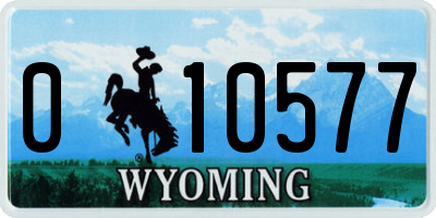 WY license plate 010577