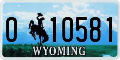 WY license plate 010581