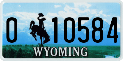 WY license plate 010584
